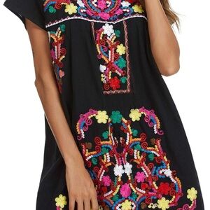 Embroidered Black Women's Dress